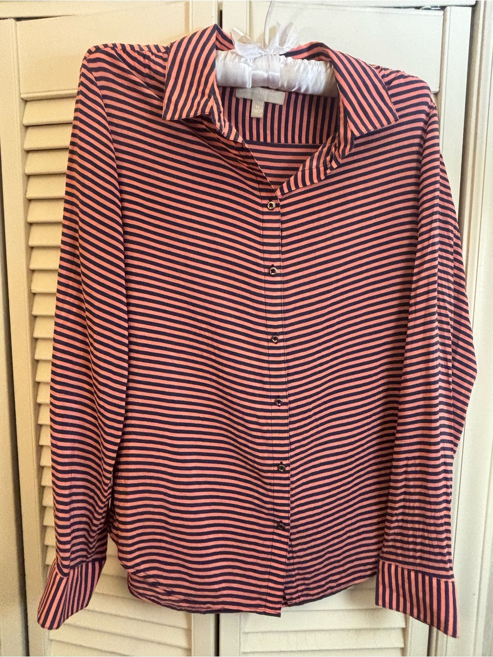 Banana Republic 100% Silk Stripe Shirt